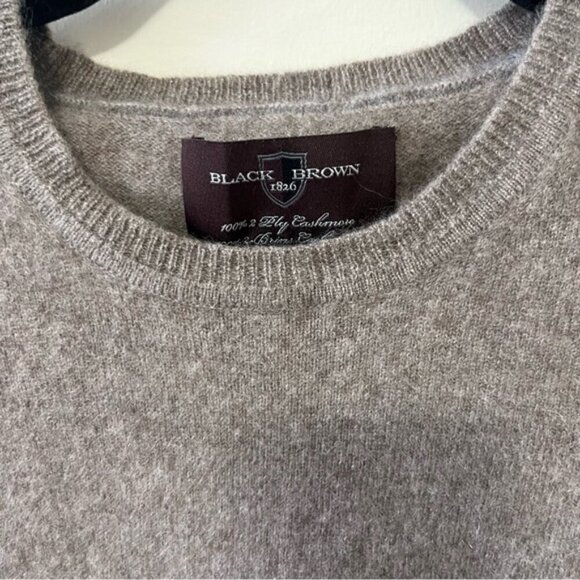 BLACK BROWN 1826 100% 2-Ply Cashmere Crewneck Sweater - Picture 3 of 7